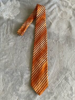 Hugo Boss Italy Silk Tie Orange Stripe